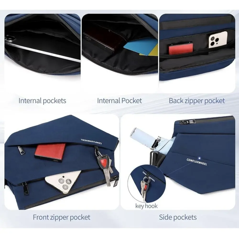 New Nylon Navy Crossbody Bag for Men/Women, Waterproof Sling‎ Bag Cycling Hiking